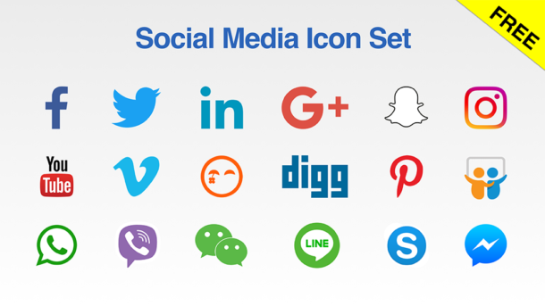 Free Social Media Icon Set For Your Presentations - Presomakeover